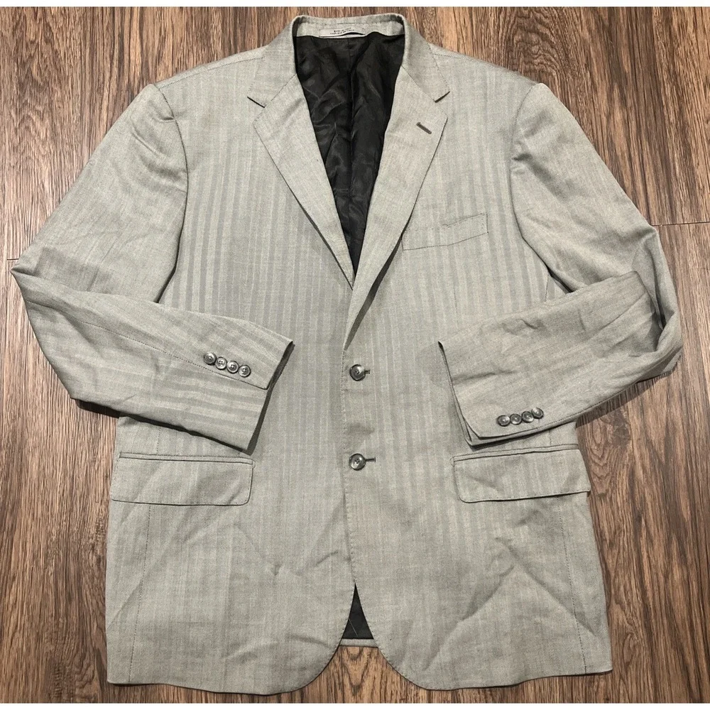 John W Nordstrom Loro Piana Jacket Men Houndstooth Blazer Size 48L Made In Italy